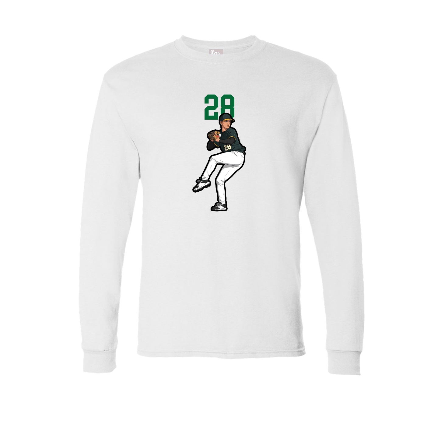 Long Sleeve Tee — Number Top in White