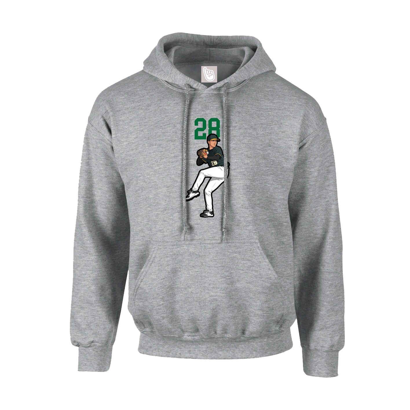 Youth Hoodie — Number Top in Grey