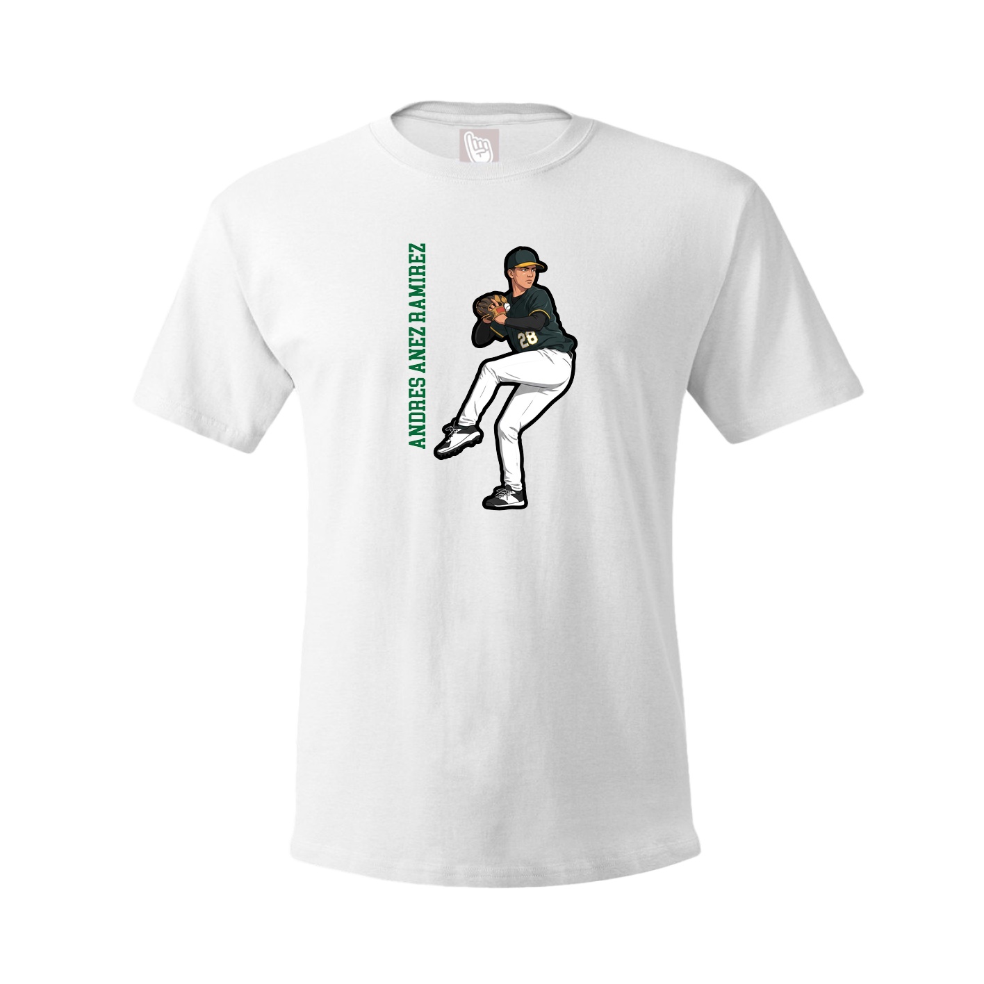 Youth Tee — Name Vertical in White