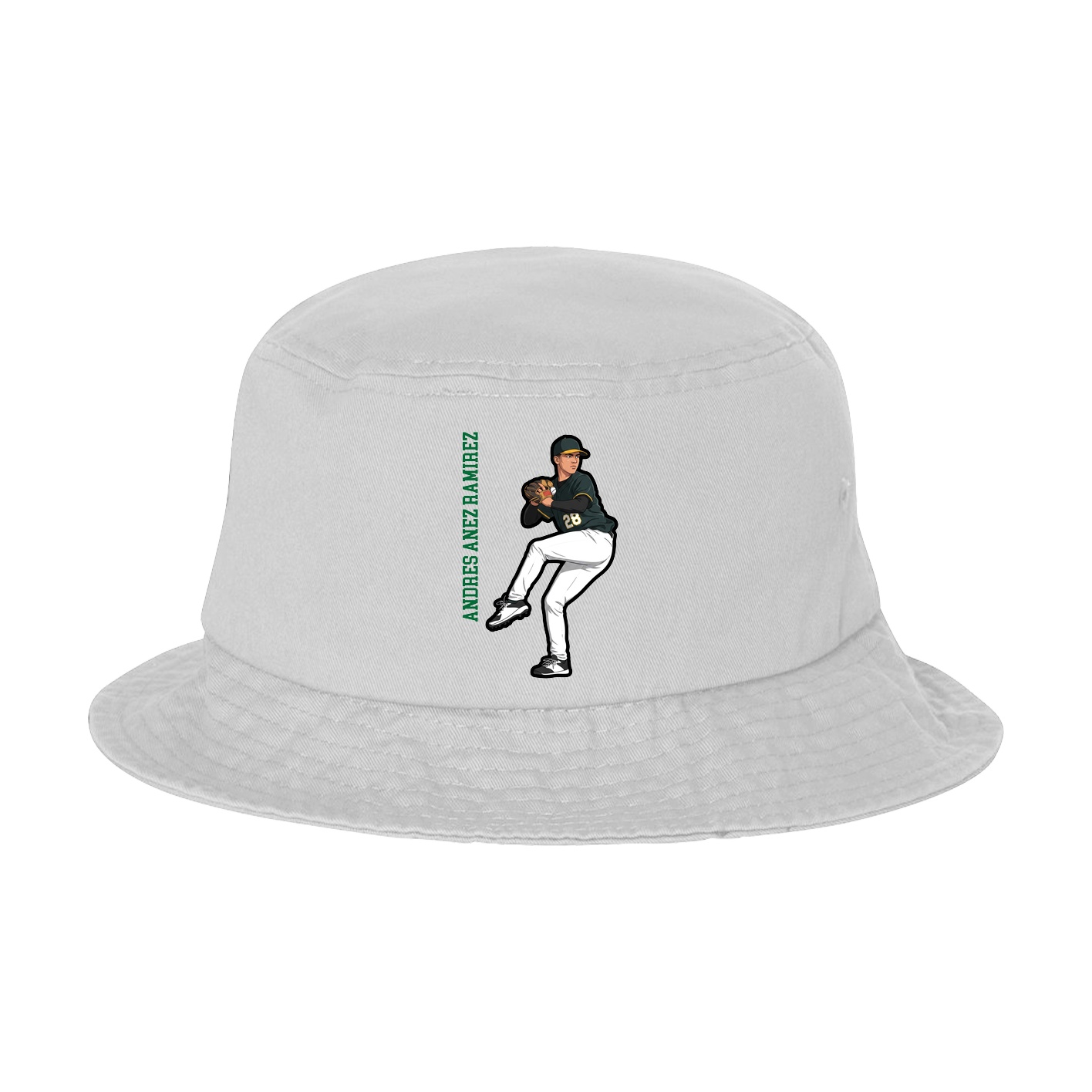 Bucket Cap — Name Vertical in White