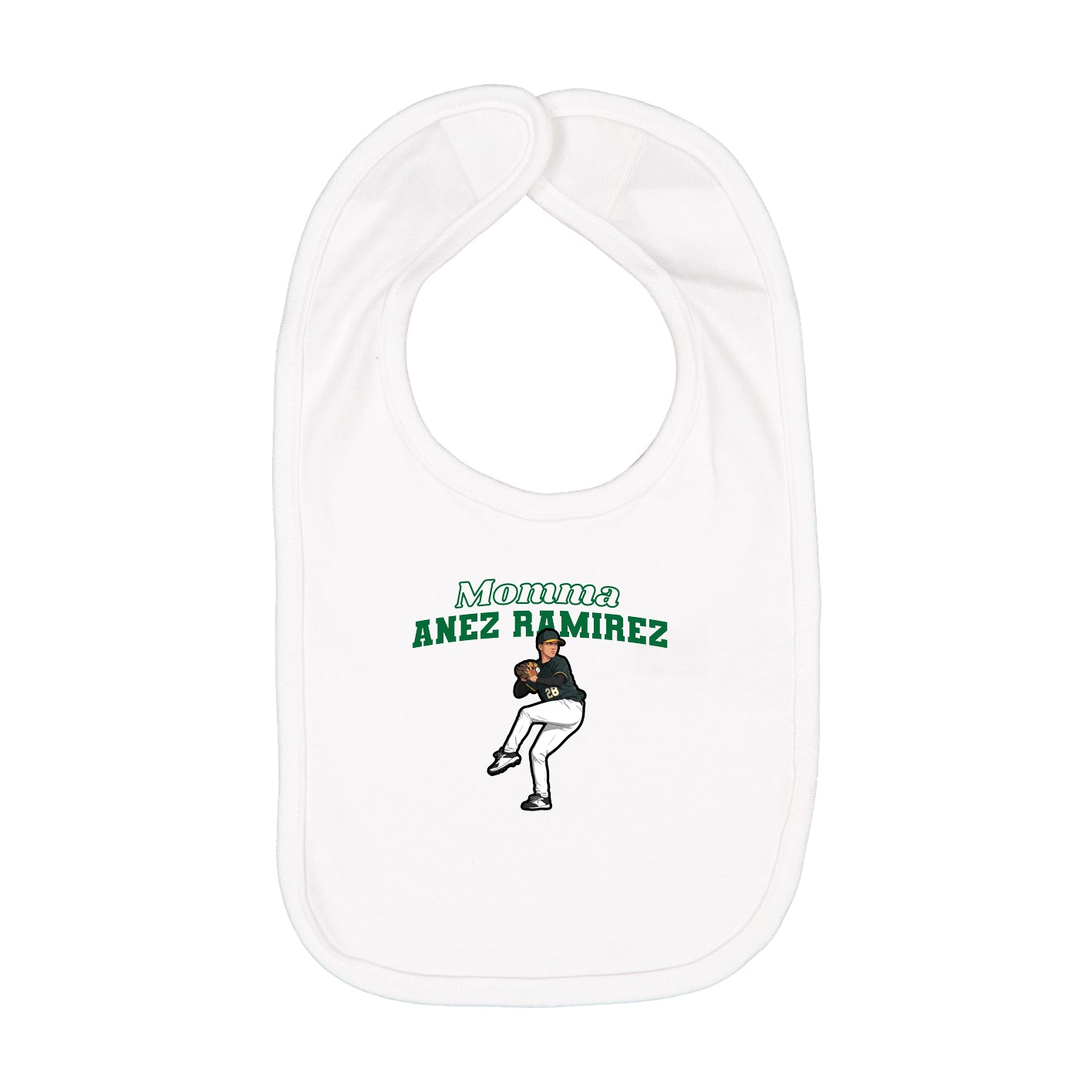 Infant Bib — Mothers Day Block in White