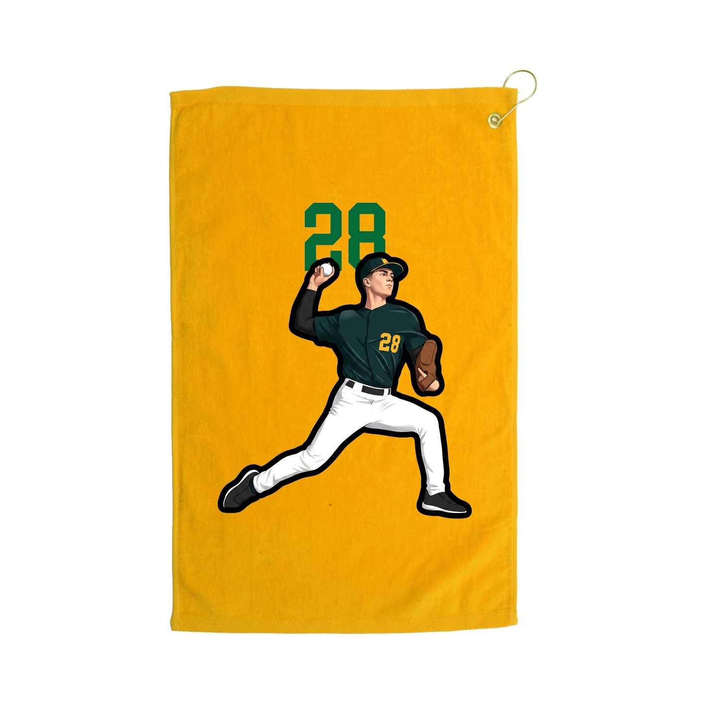 Golf Towel — Number Top in Gold