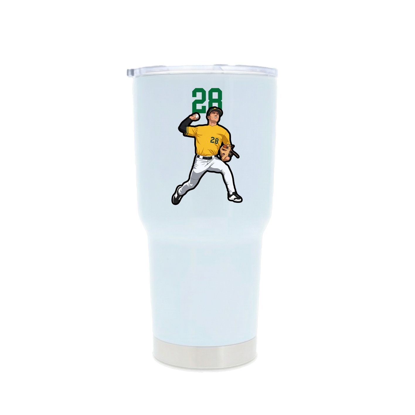 30oz Stainless Steel Tumbler — Number Top in White