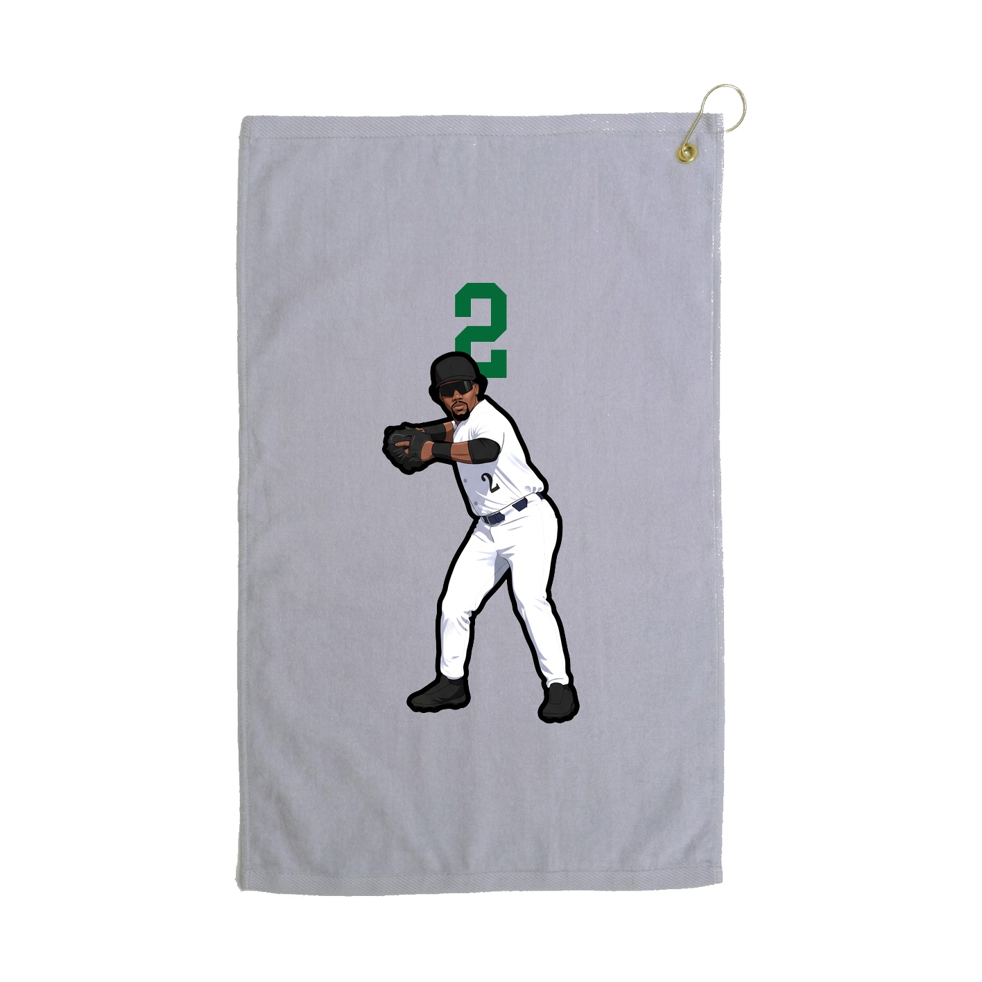 Golf Towel — Number Top in Grey