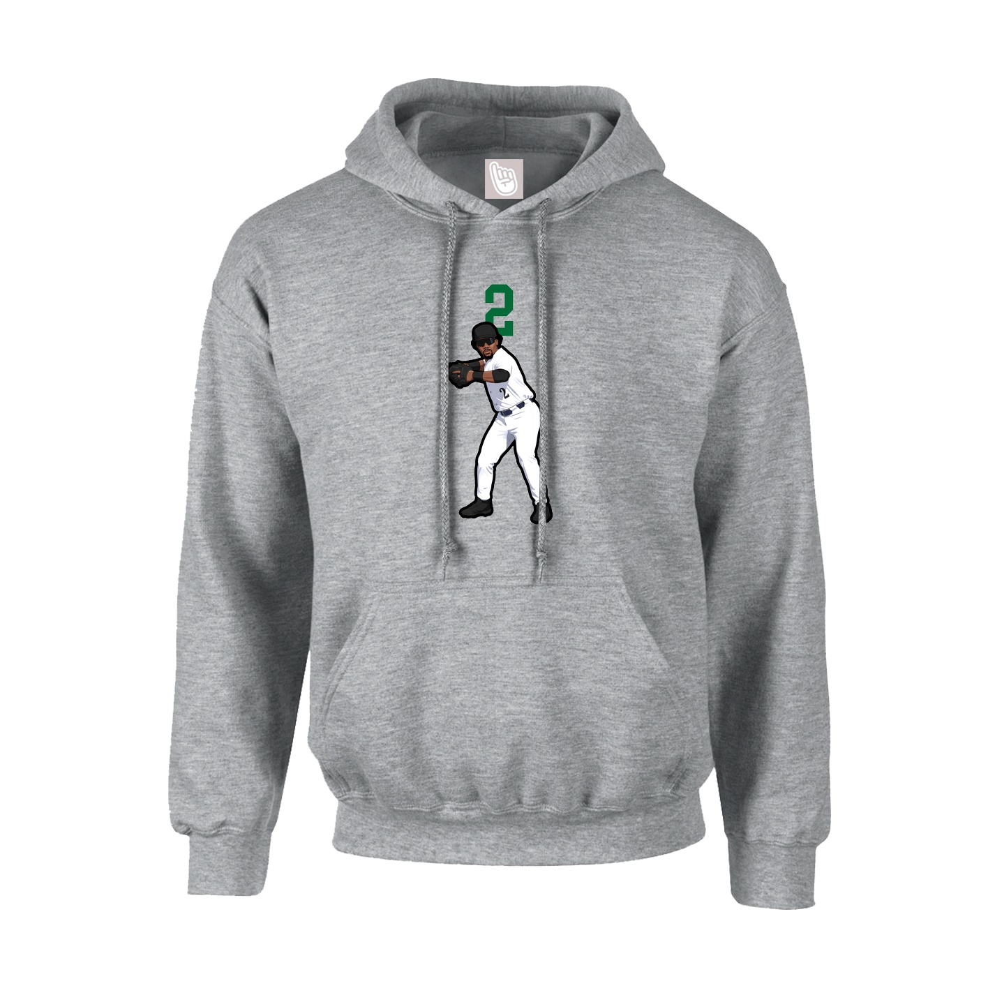 Hoodie — Number Top in Grey