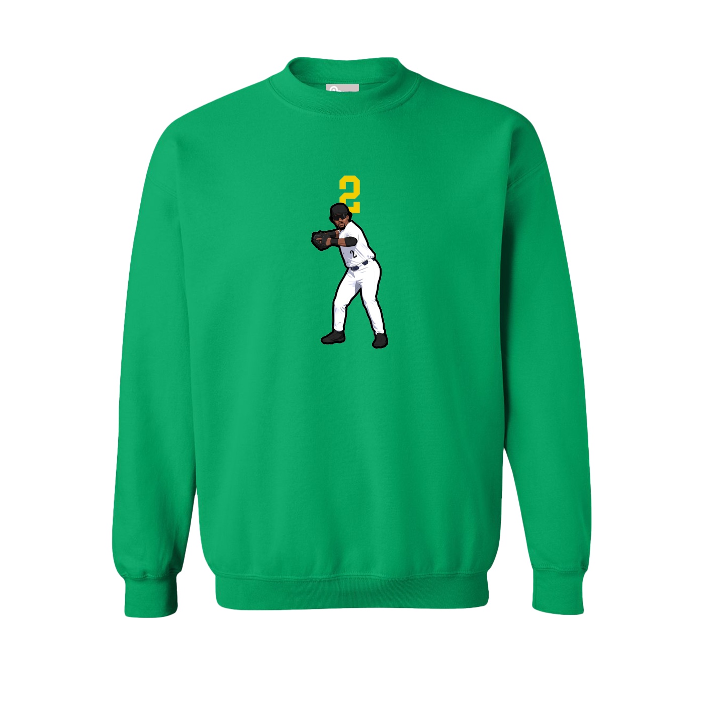 Fleece Crew — Number Top in Green