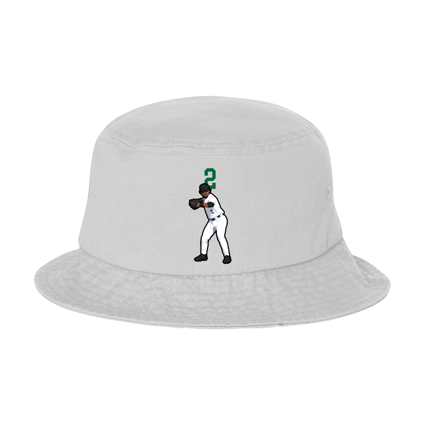 Bucket Cap — Number Top in White