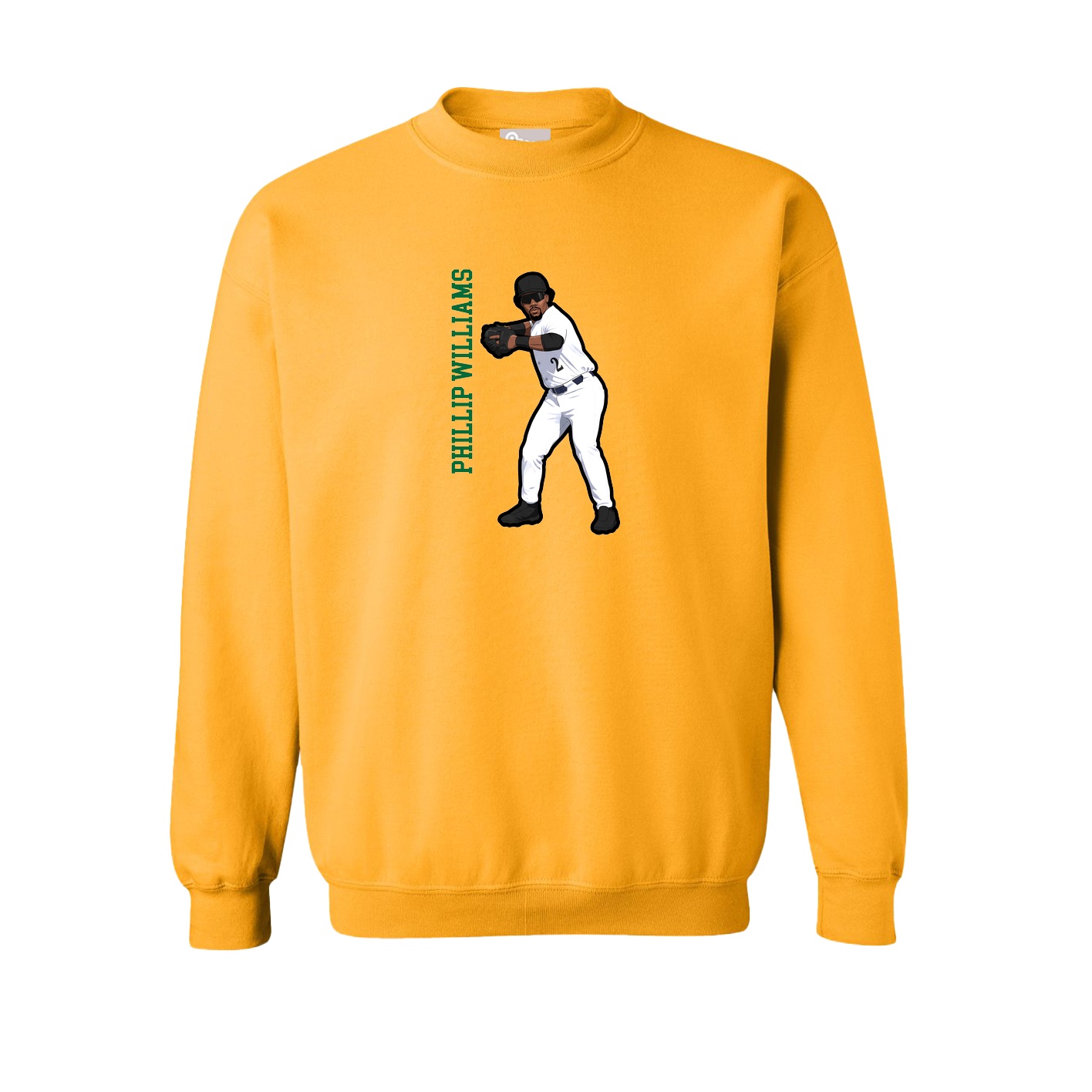 Fleece Crew — Name Vertical in Gold
