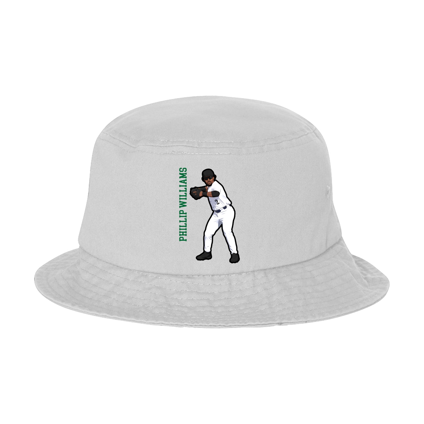 Bucket Cap — Name Vertical in White