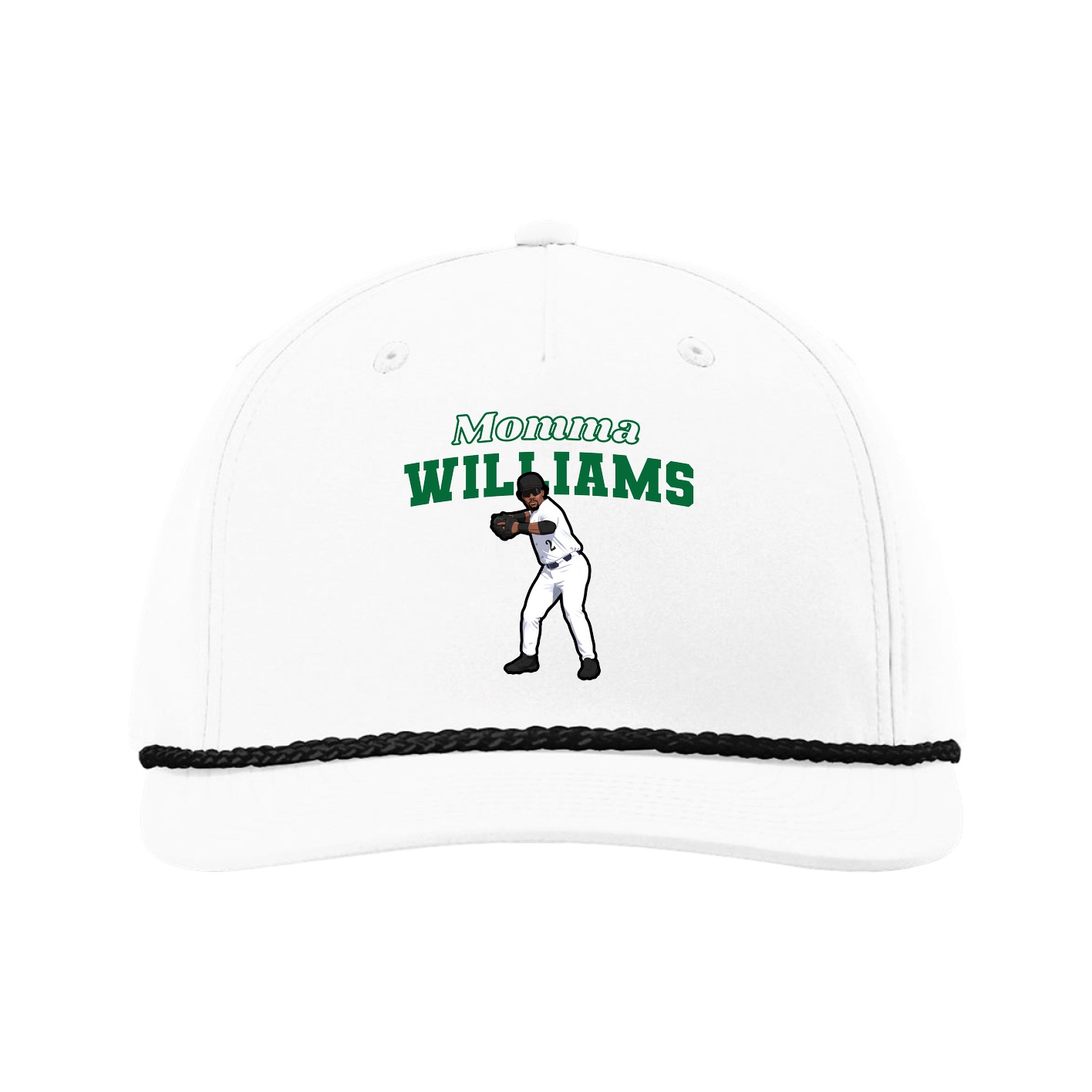 Five-Panel Classic Rope Cap — Mothers Day Block in White