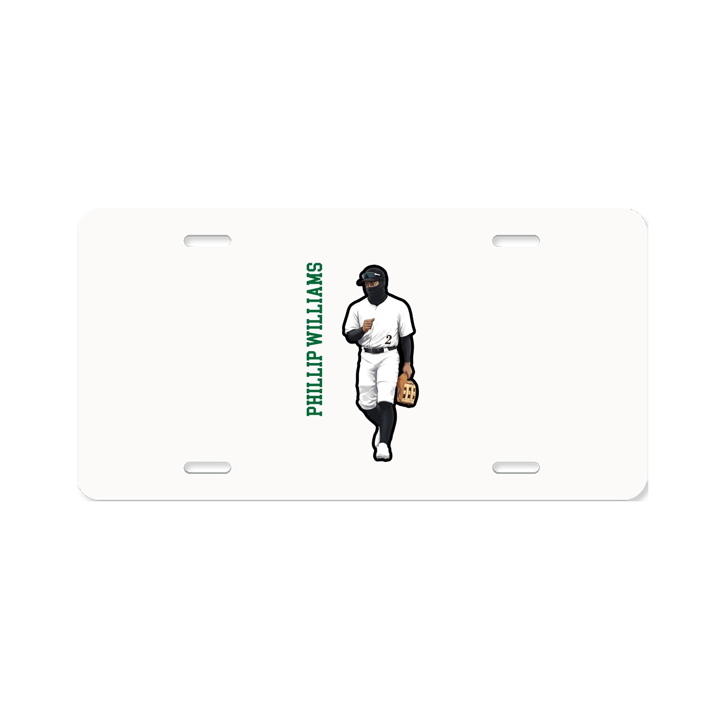 License Plate — Name Vertical in Classic