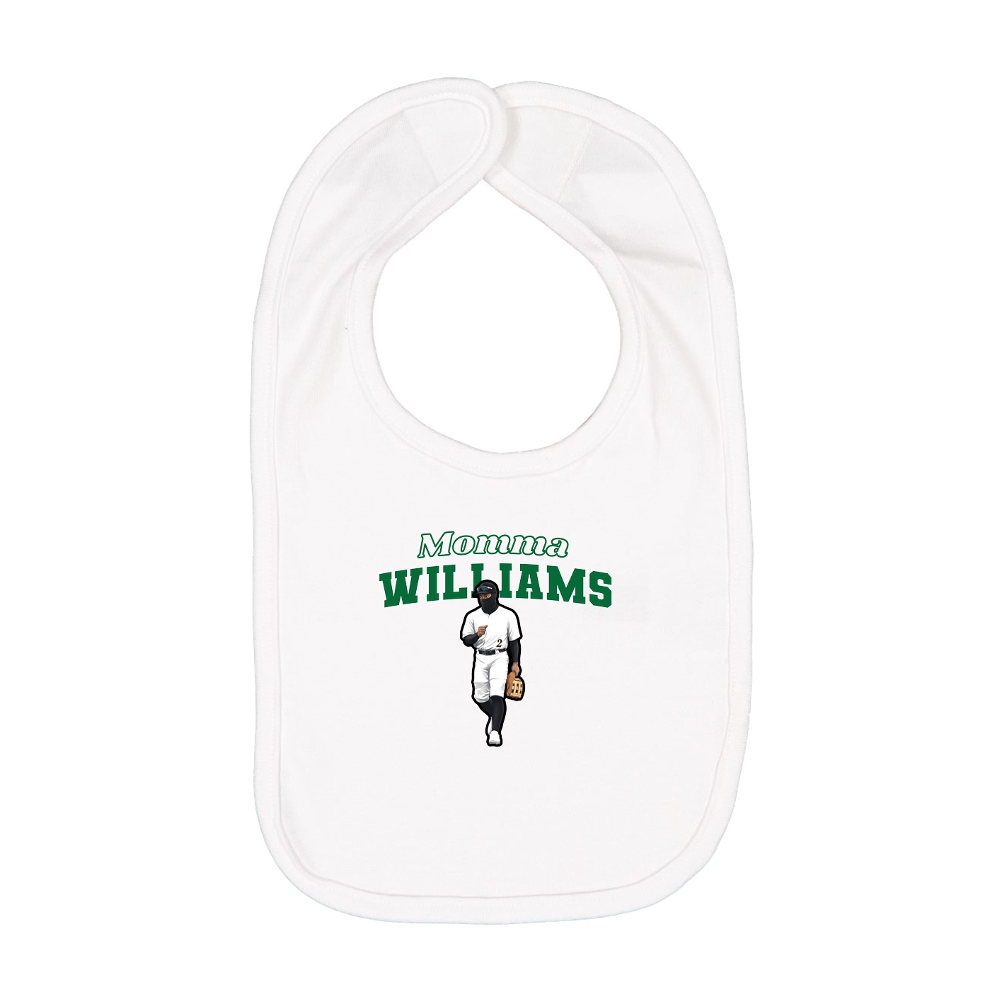 Infant Bib — Mothers Day Block in White