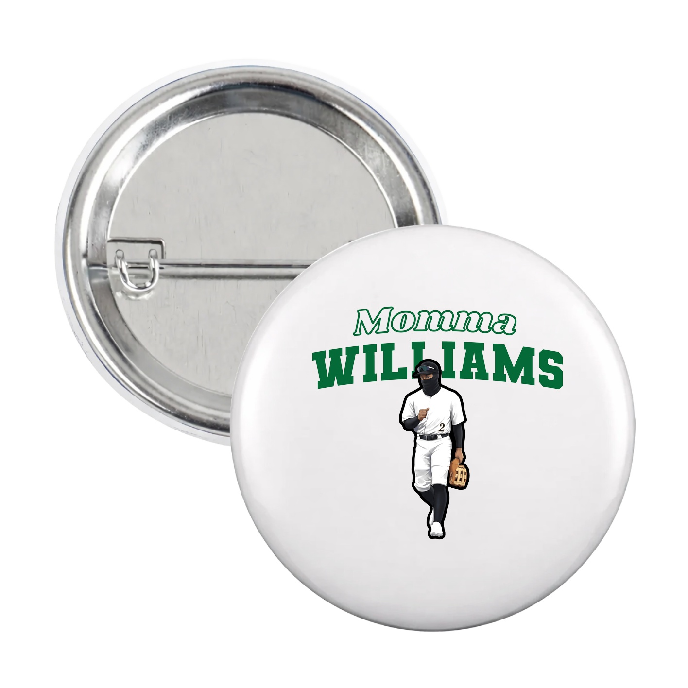 Game Day Button — Mothers Day Block in White