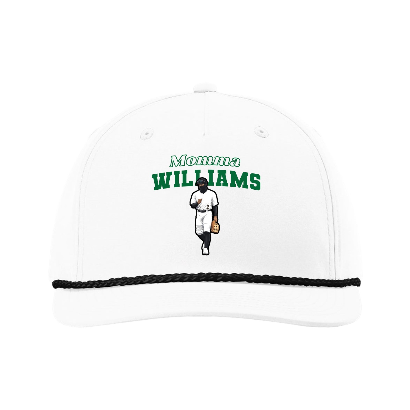 Five-Panel Classic Rope Cap — Mothers Day Block in White