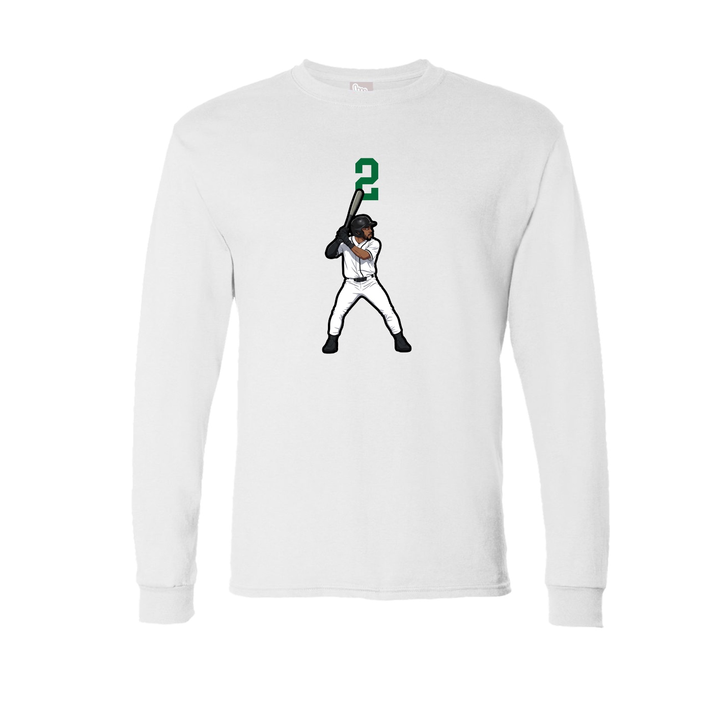 Long Sleeve Tee — Number Top in White