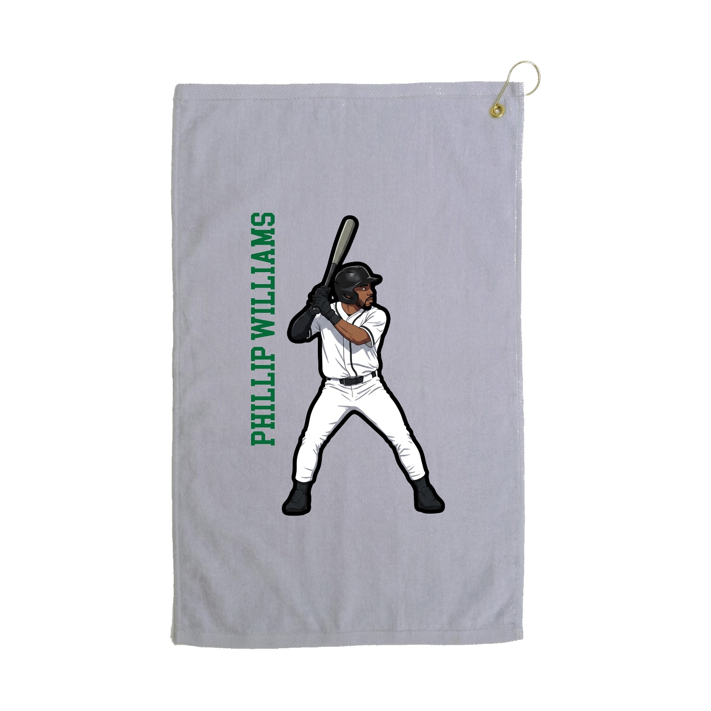 Golf Towel — Name Vertical in Grey