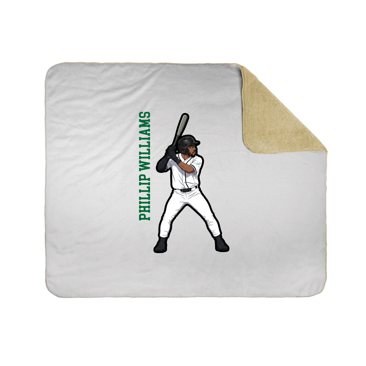 Throw Blanket — Name Vertical in White
