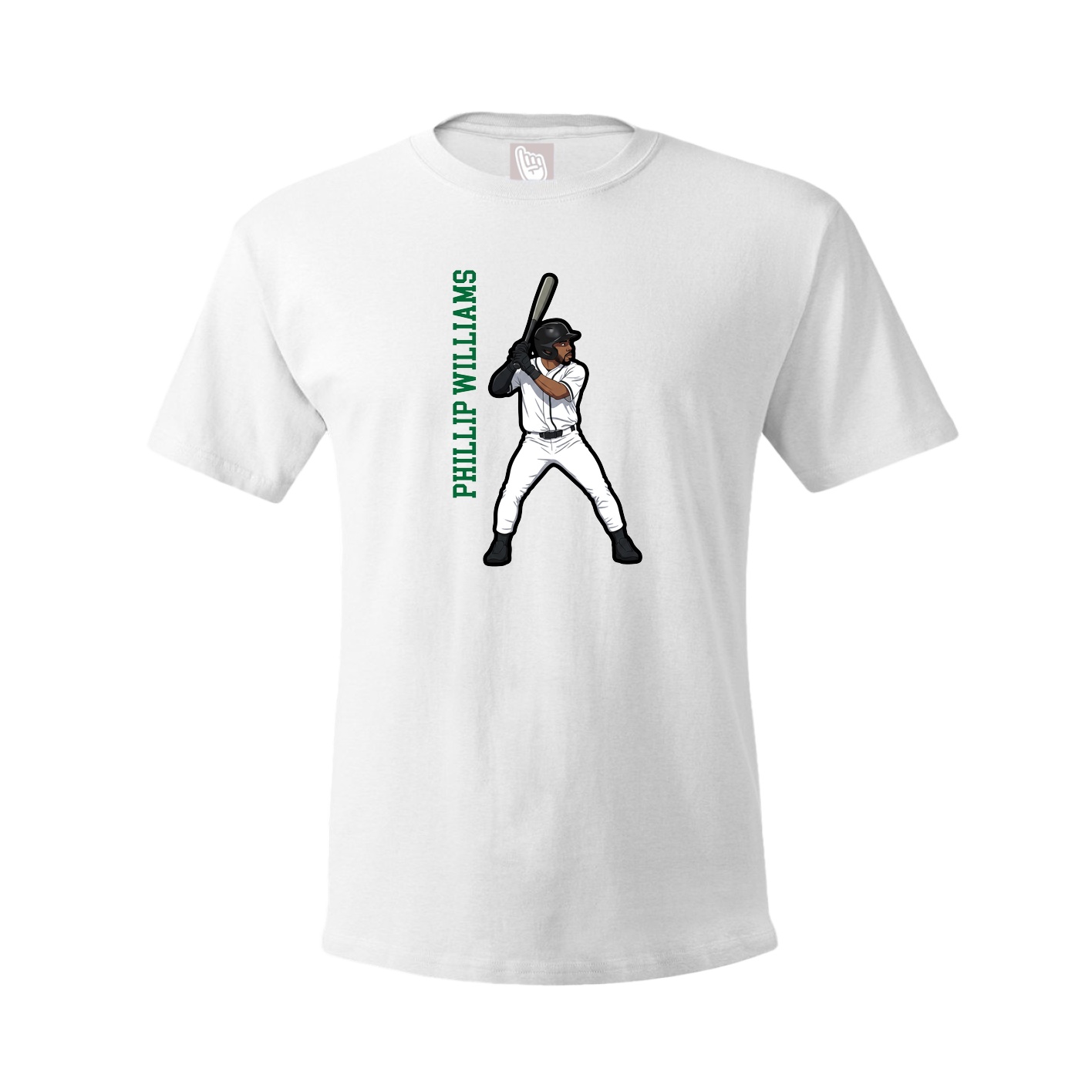 Youth Tee — Name Vertical in White