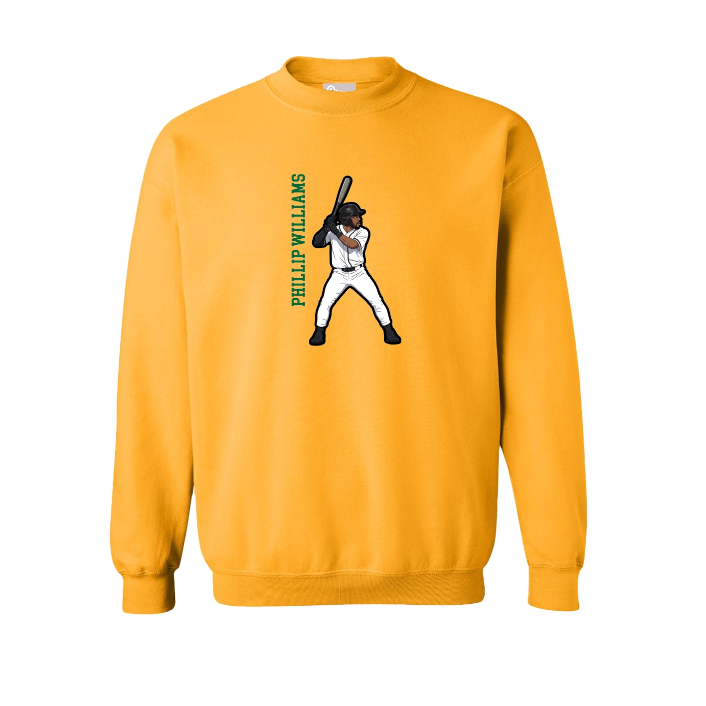 Fleece Crew — Name Vertical in Gold