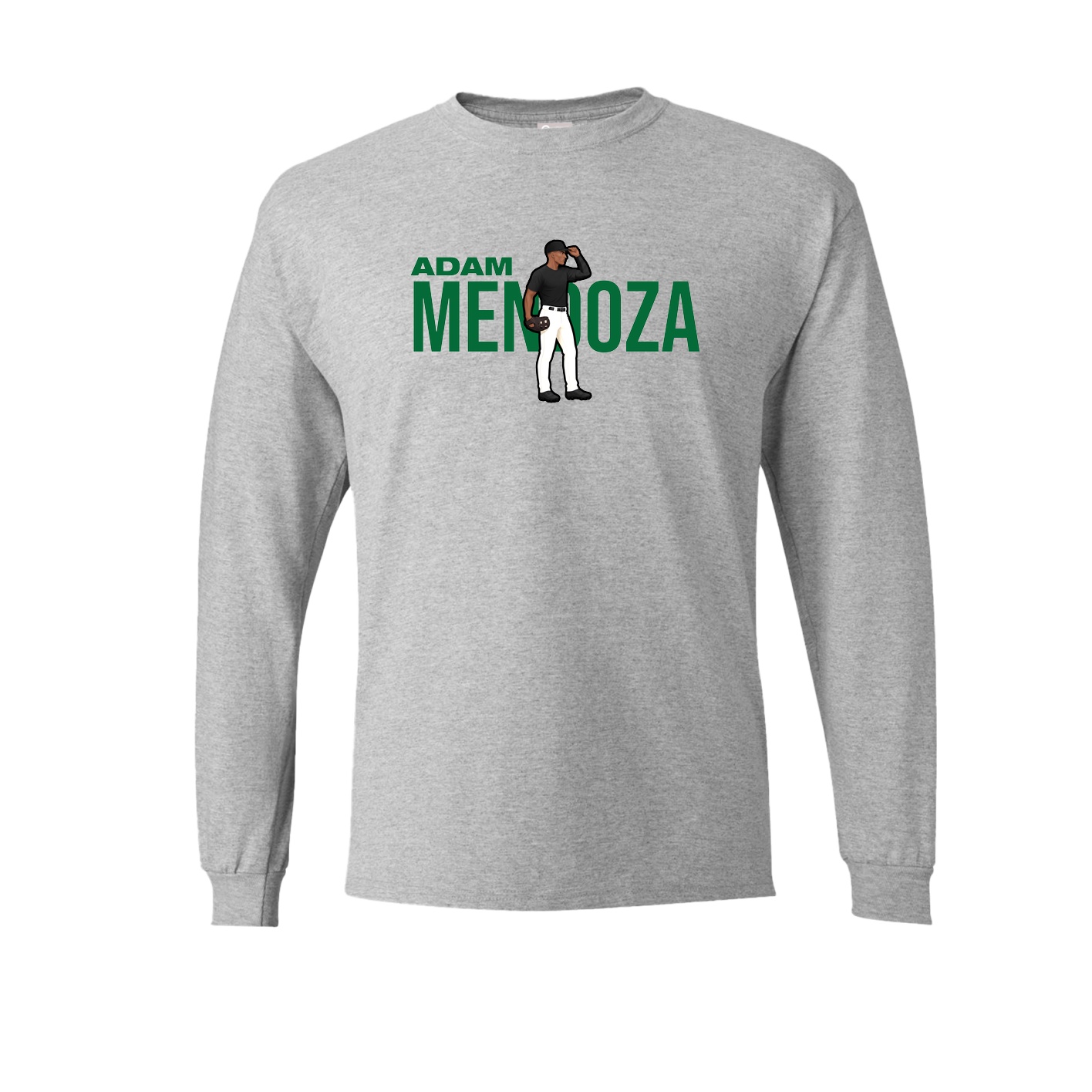 Long Sleeve Tee — Player Name in Grey