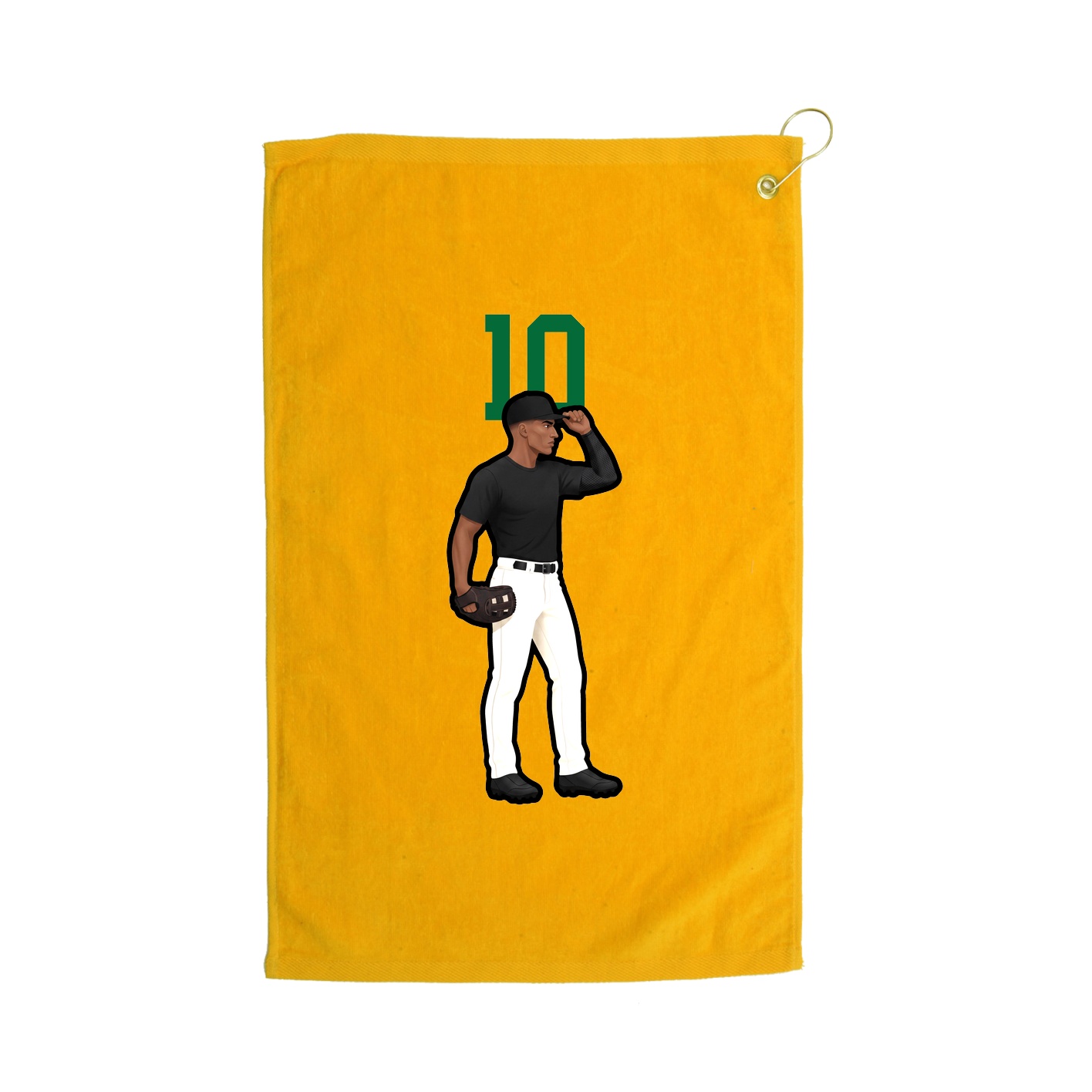 Golf Towel — Number Top in Gold
