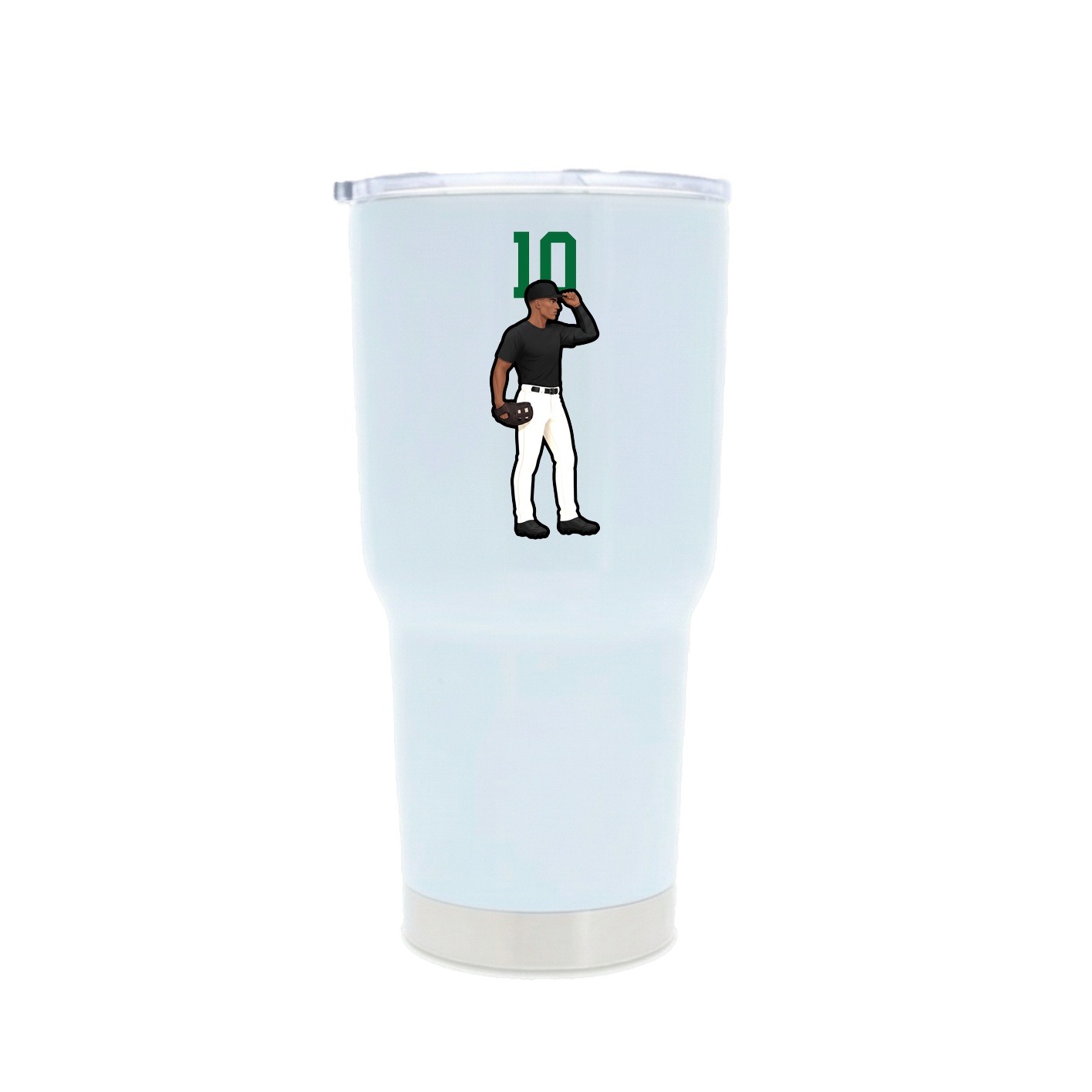 30oz Stainless Steel Tumbler — Number Top in White