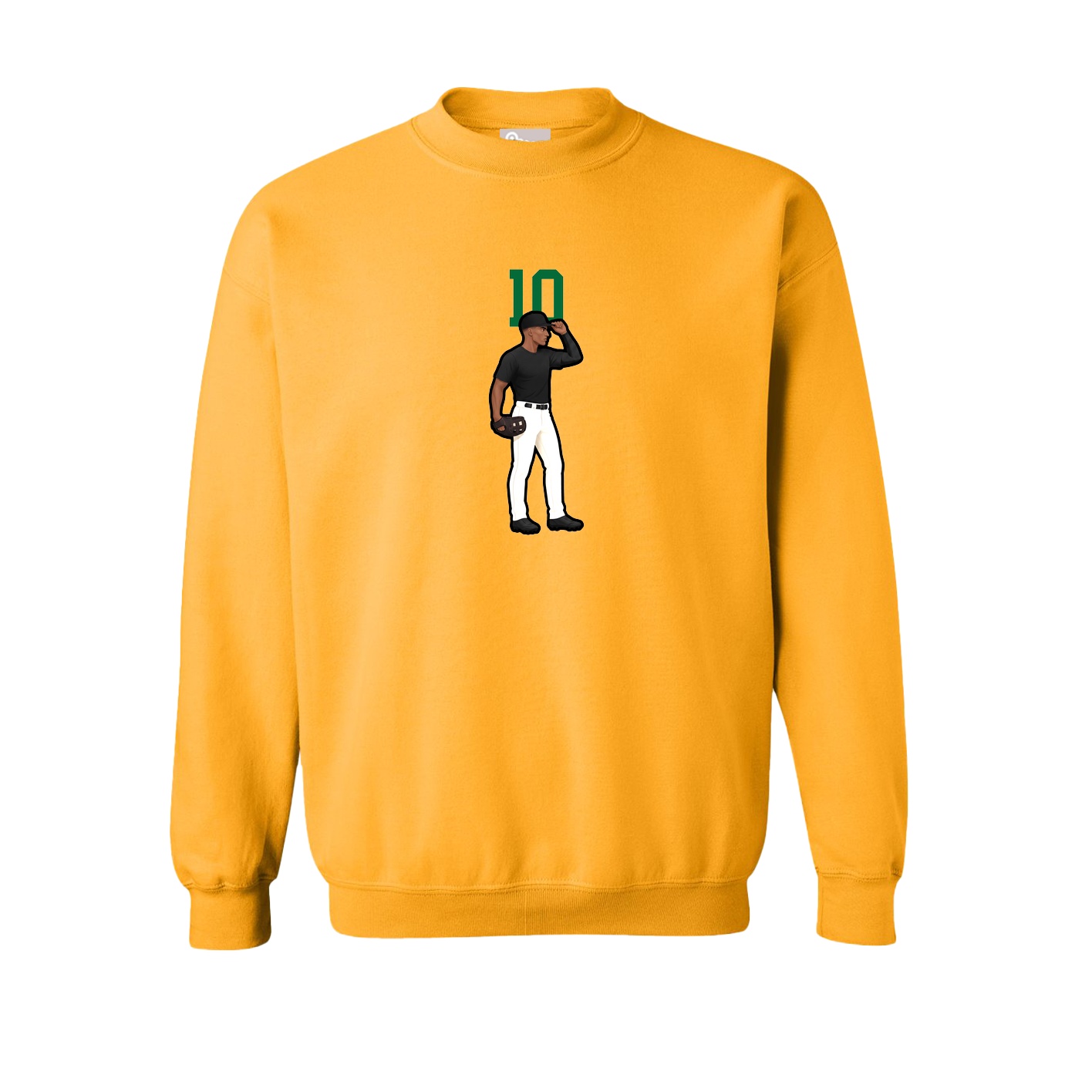 Fleece Crew — Number Top in Gold