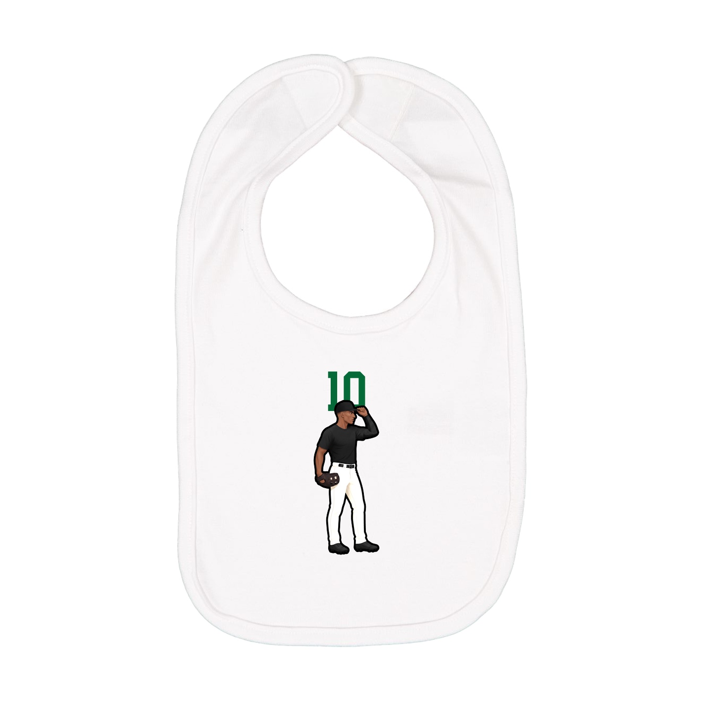 Infant Bib — Number Top in White