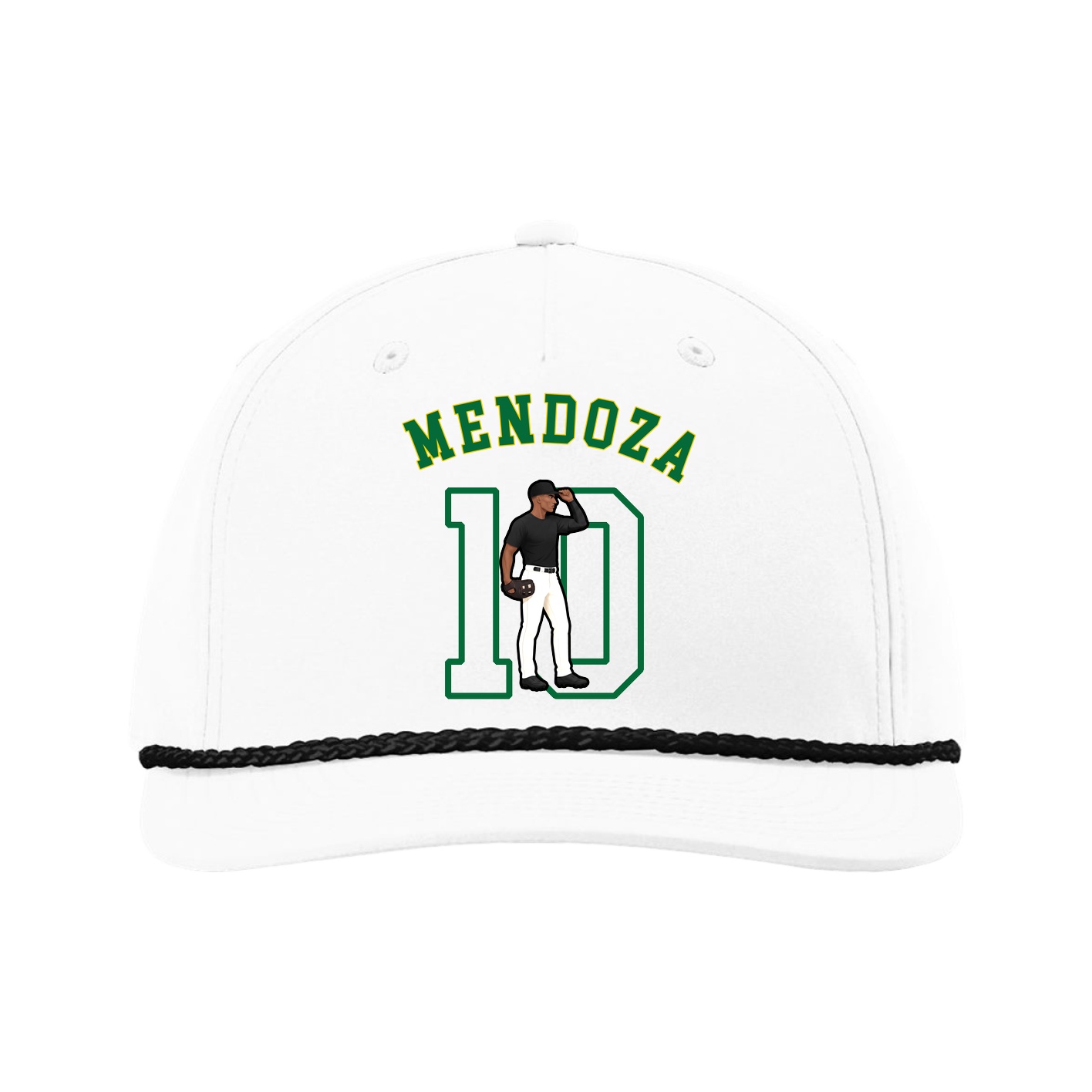 Five-Panel Classic Rope Cap — Shirsey Arch in White