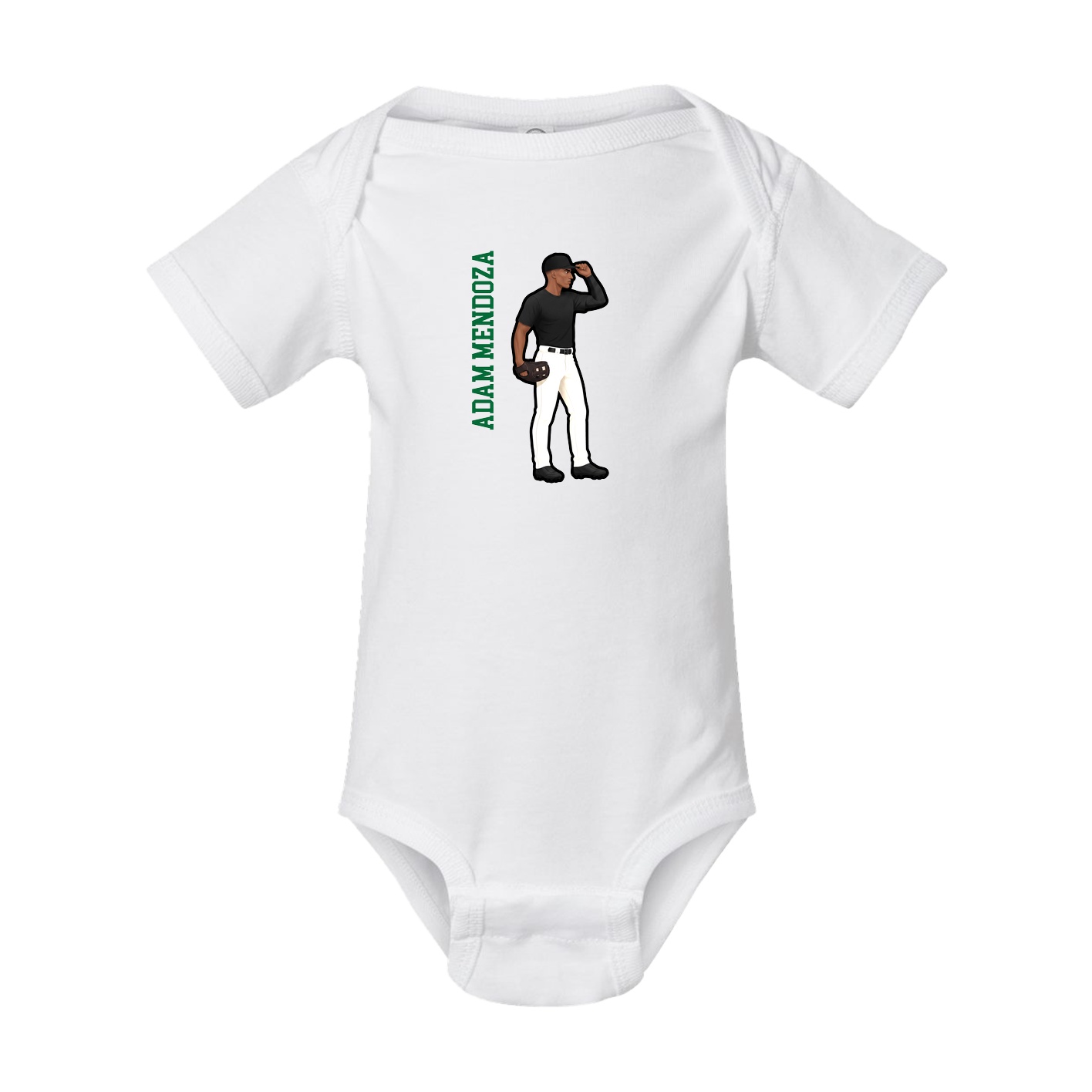 Baby Onesie — Name Vertical in White