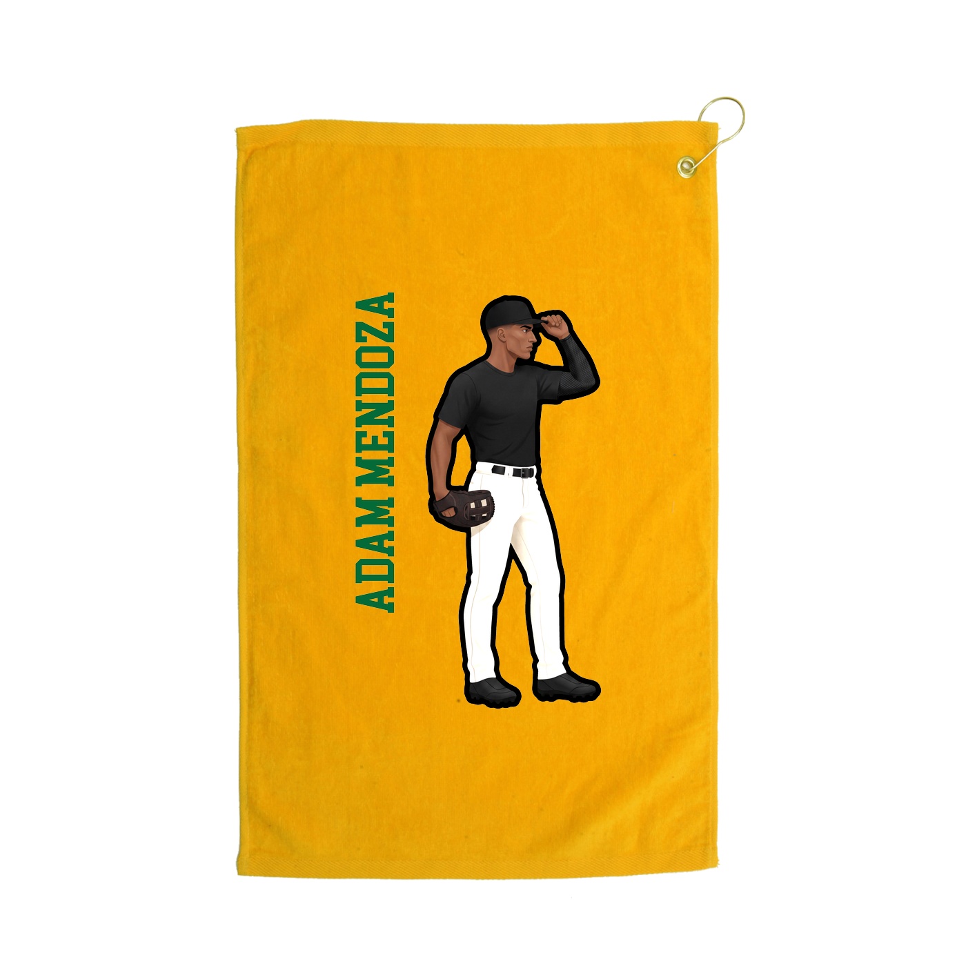 Golf Towel — Name Vertical in Gold