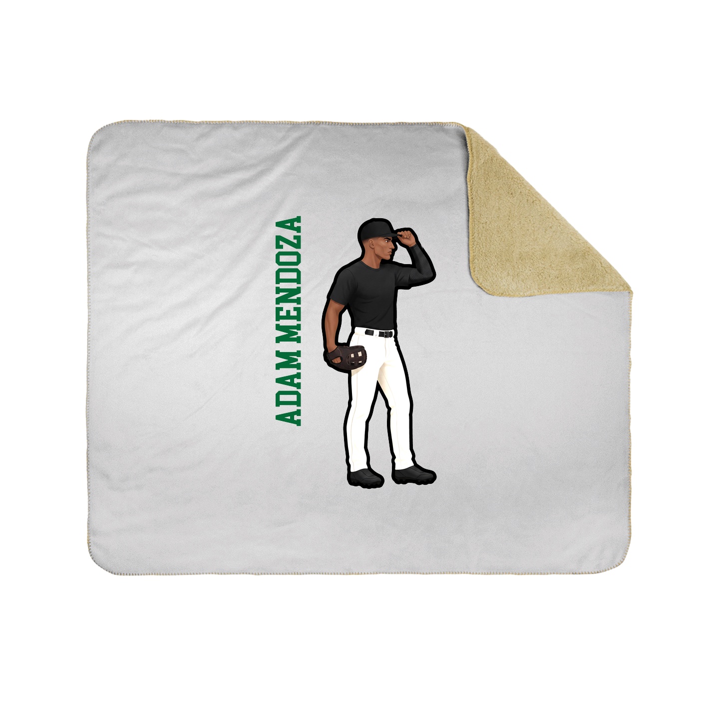 Throw Blanket — Name Vertical in White