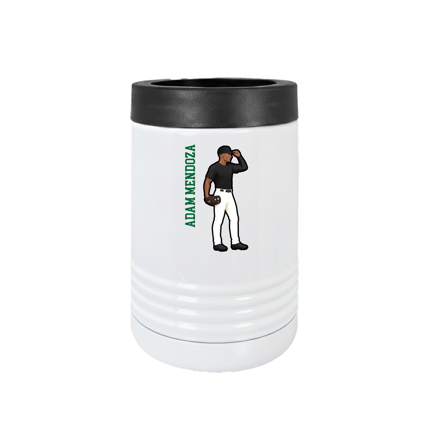 Beverage Holder — Name Vertical in White