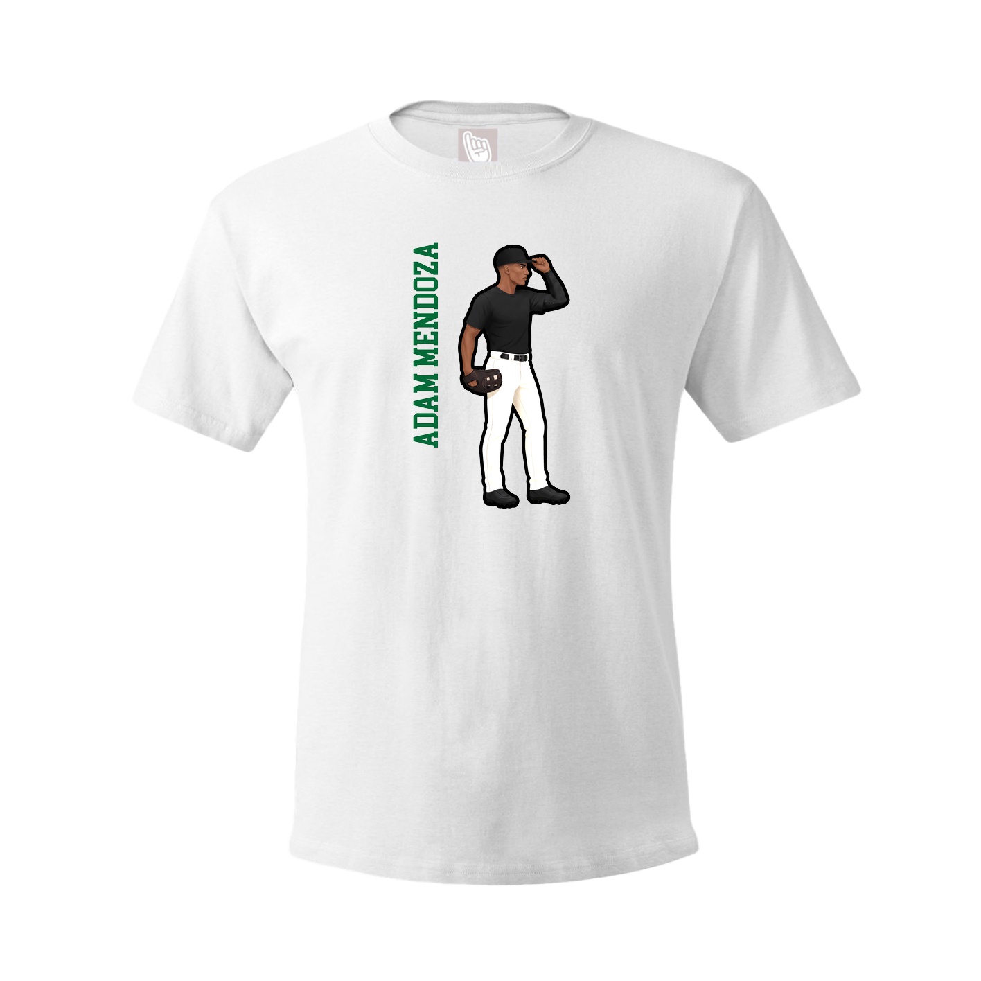 Tee — Name Vertical in White