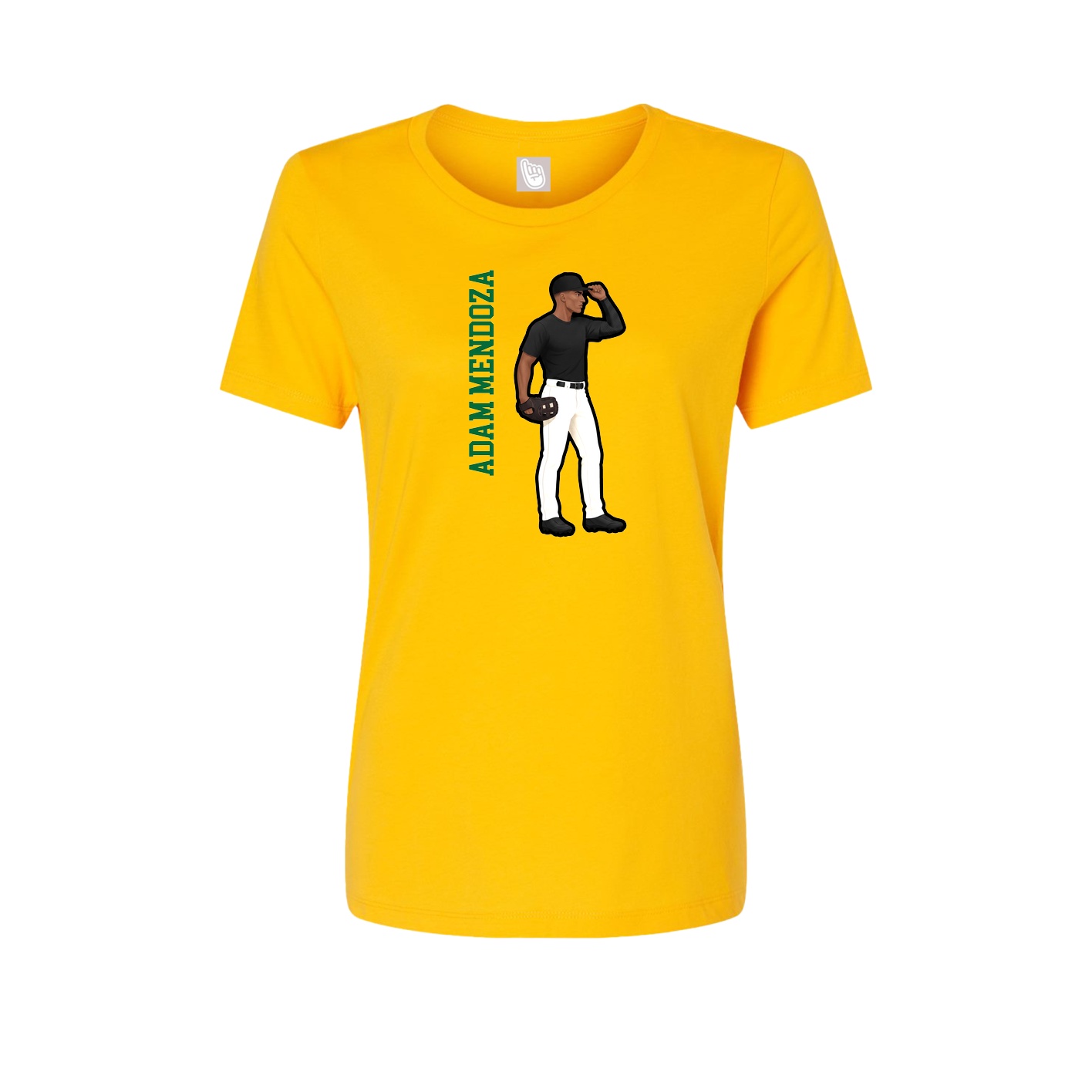 Womens Tee — Name Vertical in Gold