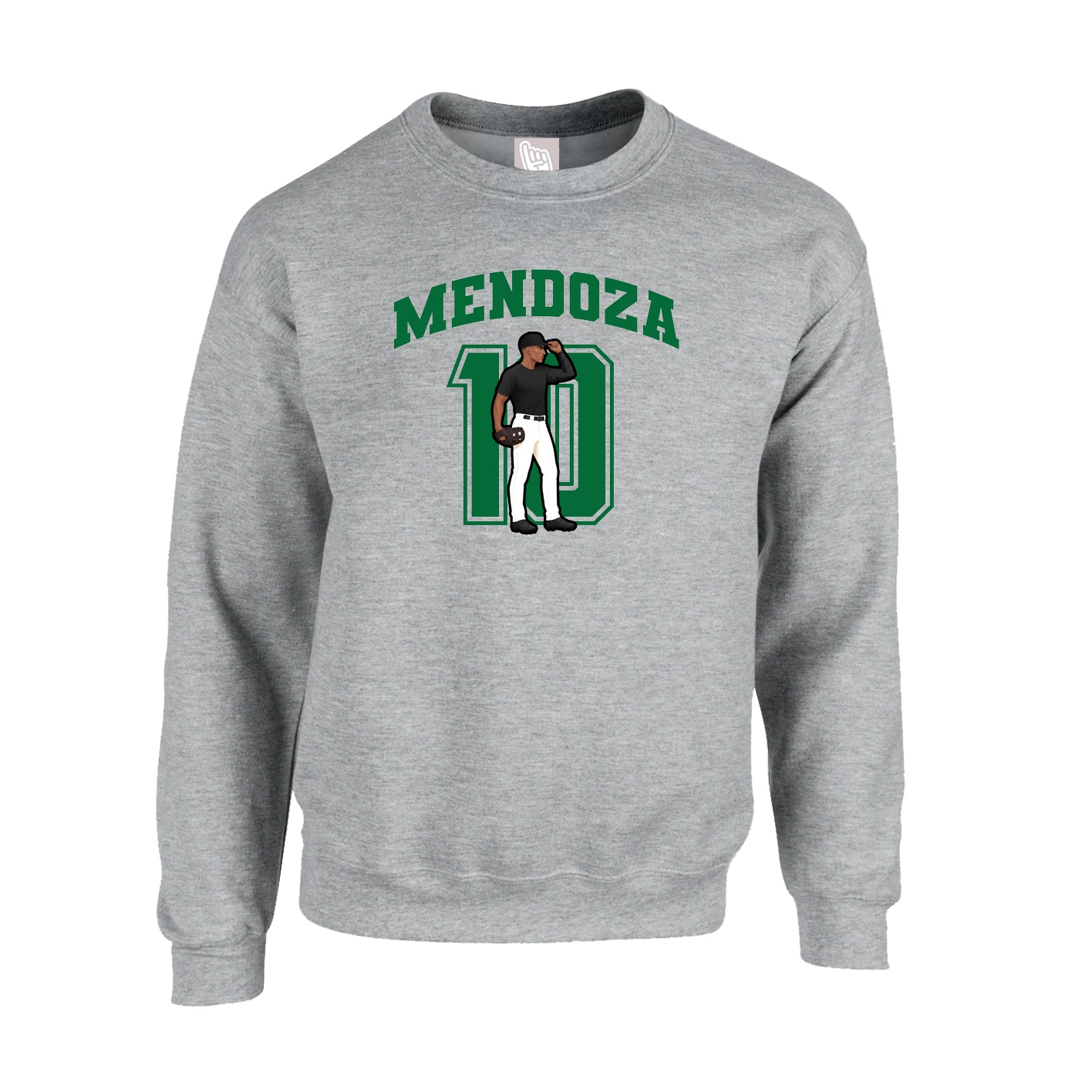 Fleece Crew — Number in Grey