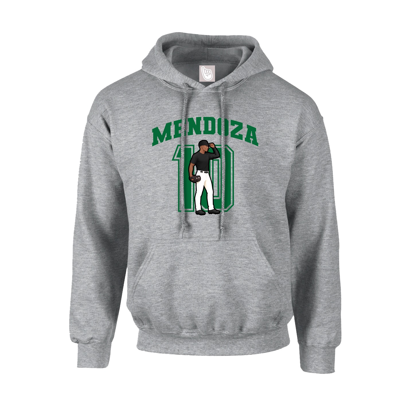 Youth Hoodie — Number in Grey