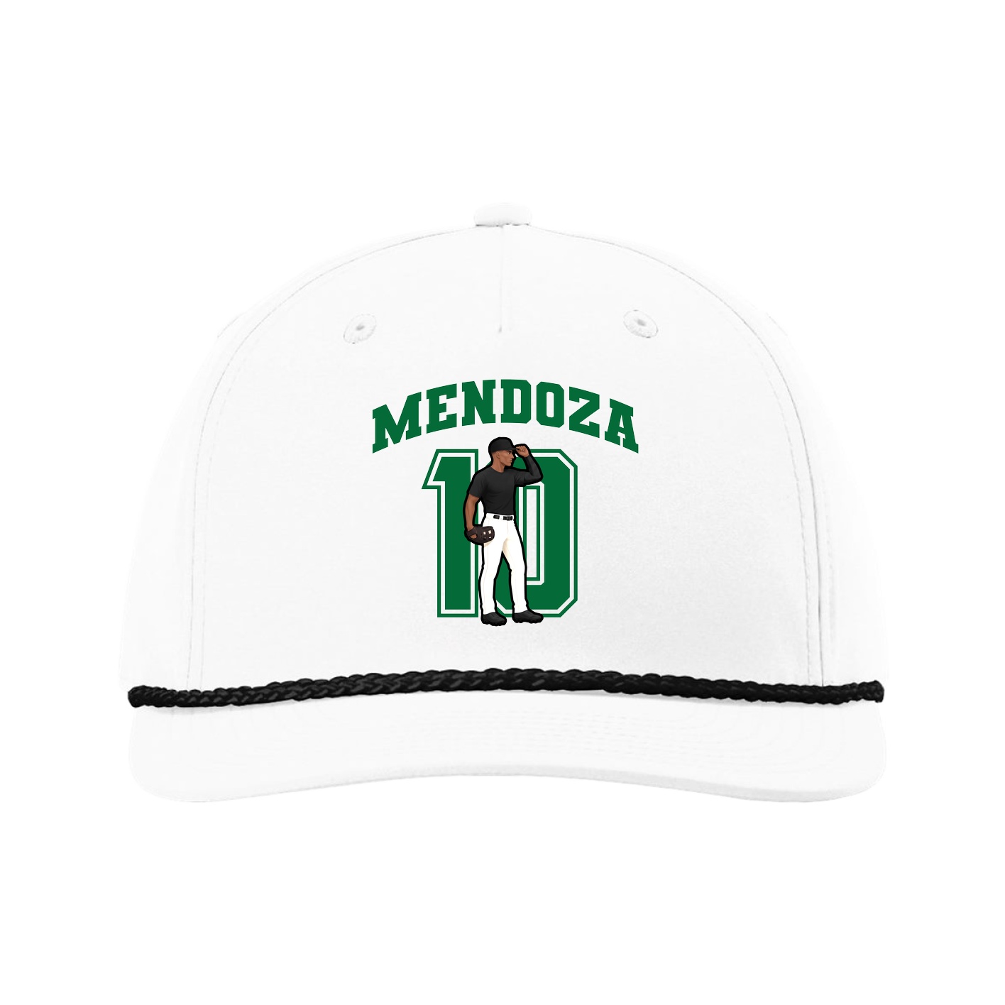 Five-Panel Classic Rope Cap — Number in White