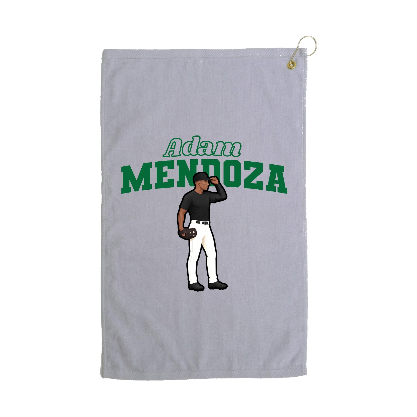Golf Towel — Name Arch in Grey
