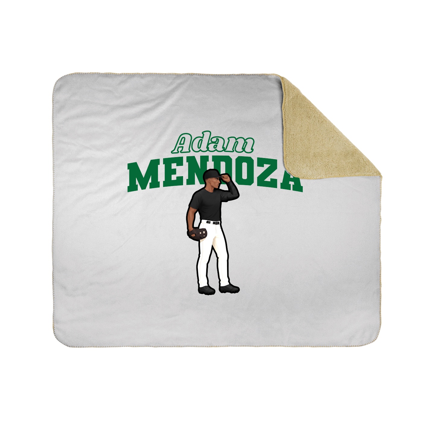 Throw Blanket — Name Arch in White