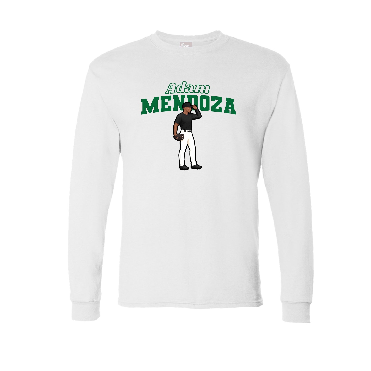 Long Sleeve Tee — Name Arch in White