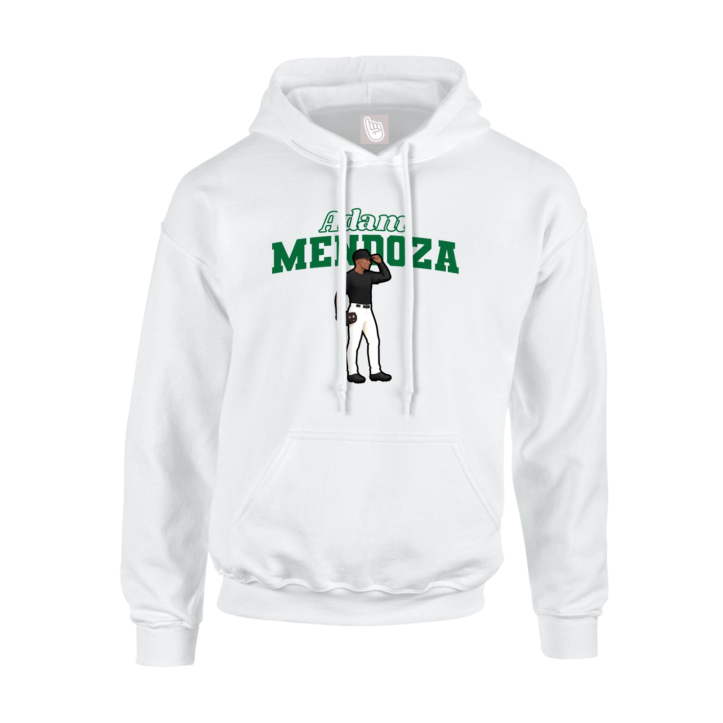 Youth Hoodie — Name Arch in White
