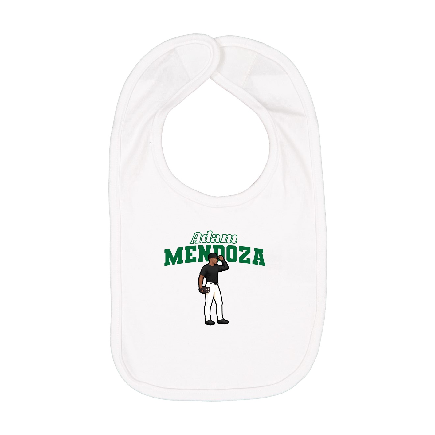 Infant Bib — Name Arch in White
