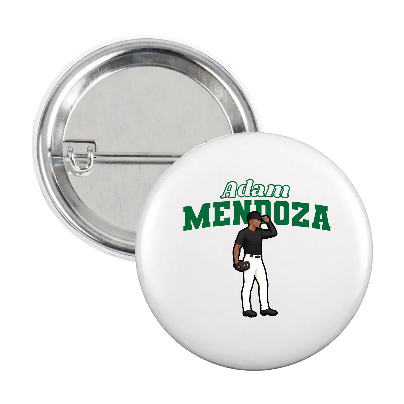Game Day Button — Name Arch in White