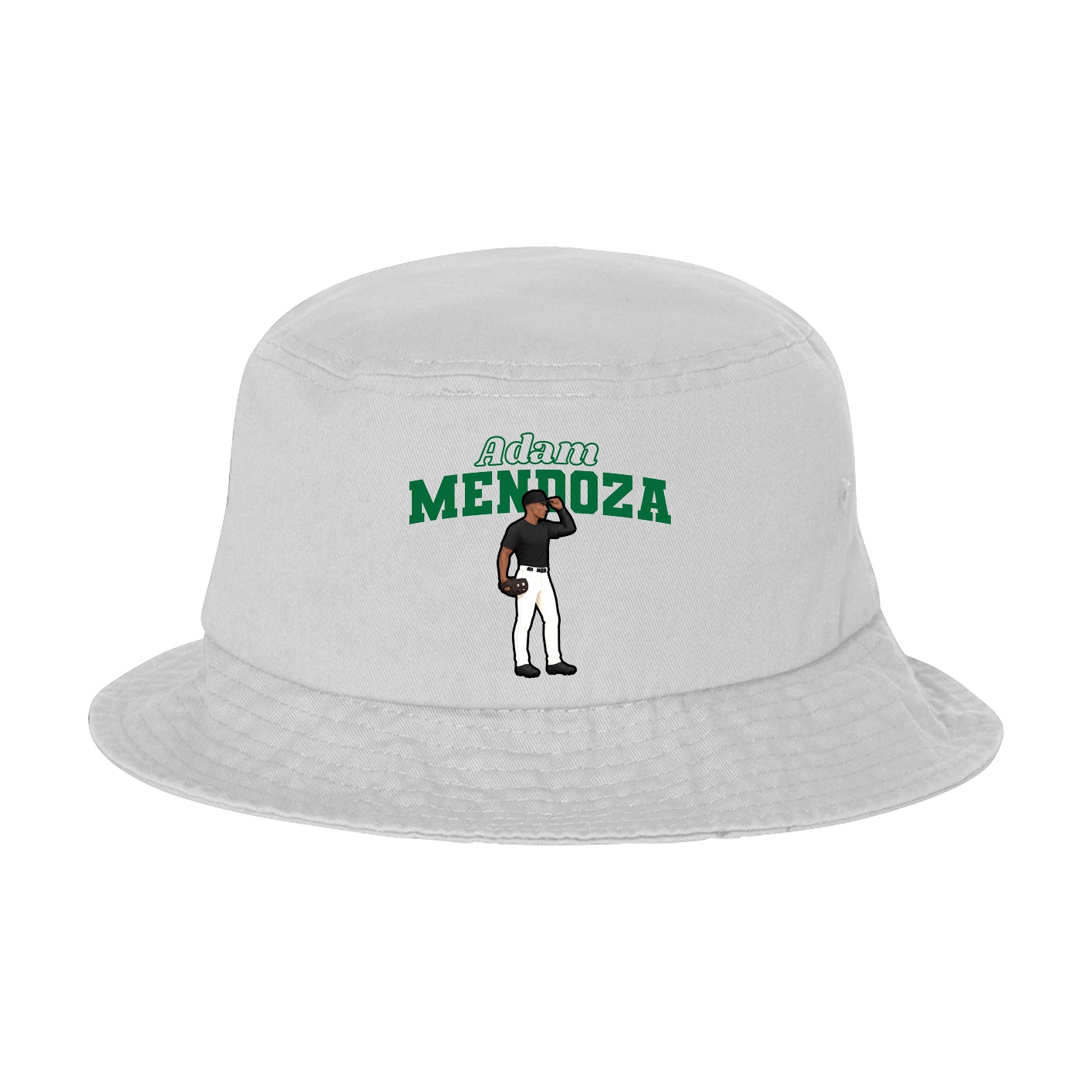 Bucket Cap — Name Arch in White