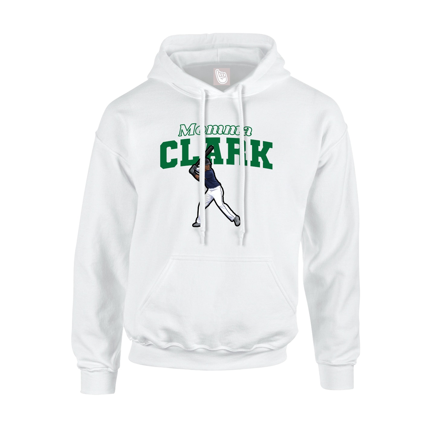 Youth Hoodie — Mothers Day Block in White