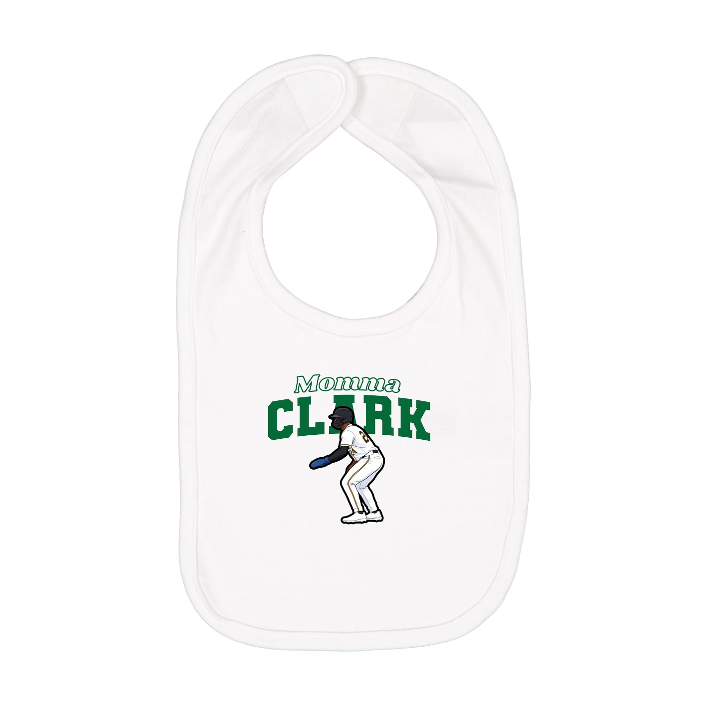 Infant Bib — Mothers Day Block in White