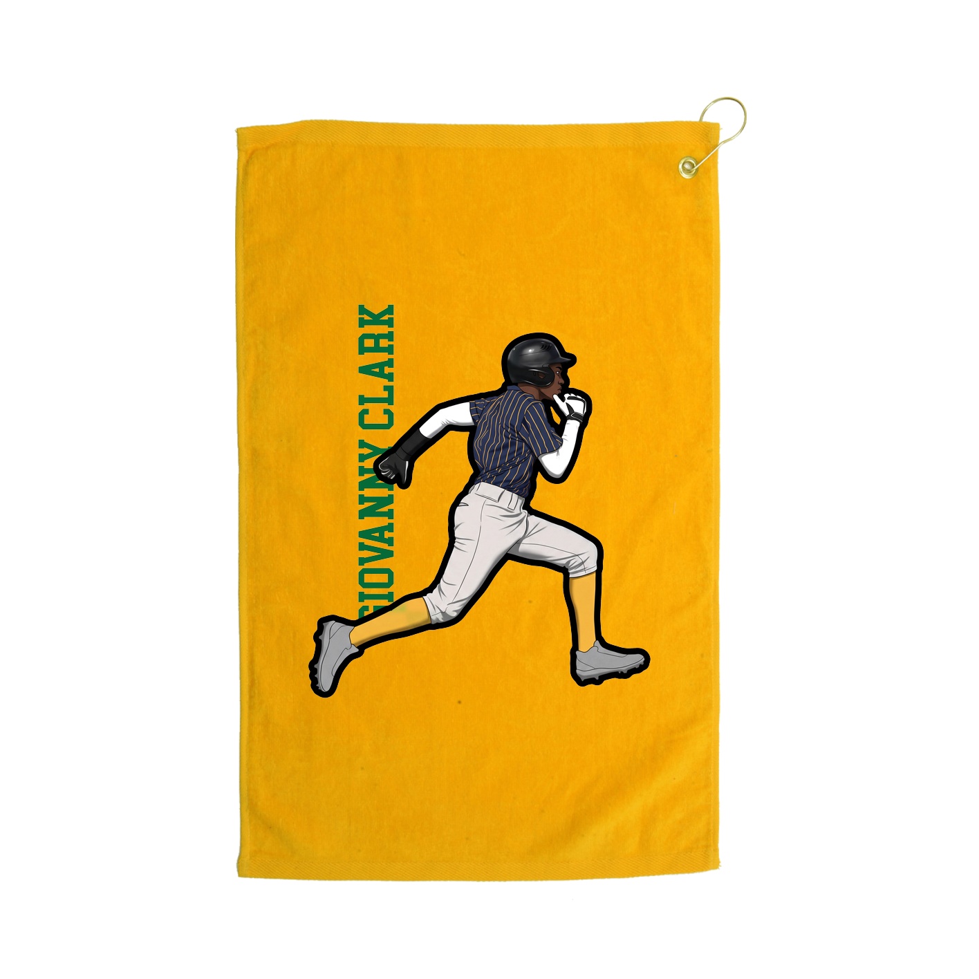 Golf Towel — Name Vertical in Gold