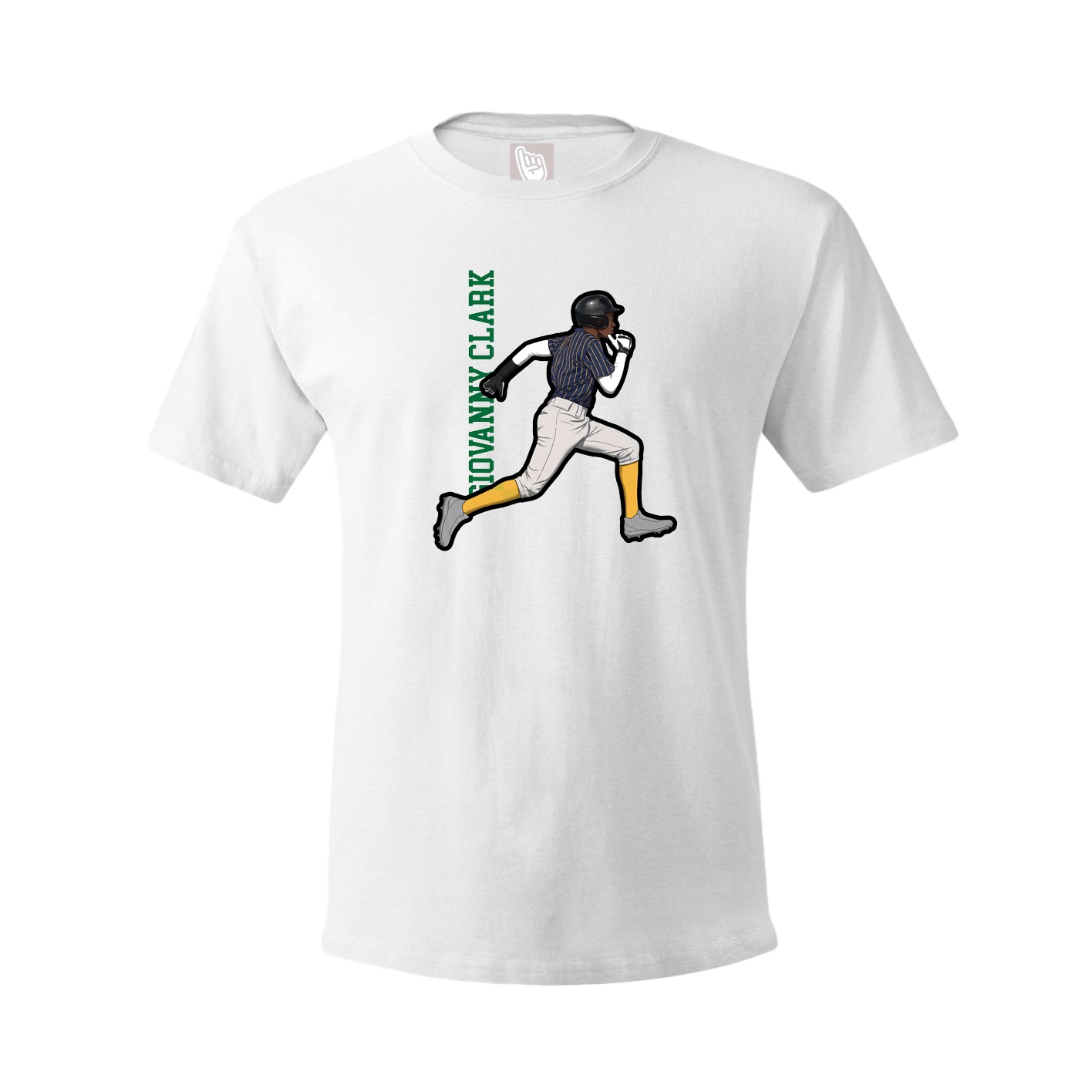 Tee — Name Vertical in White