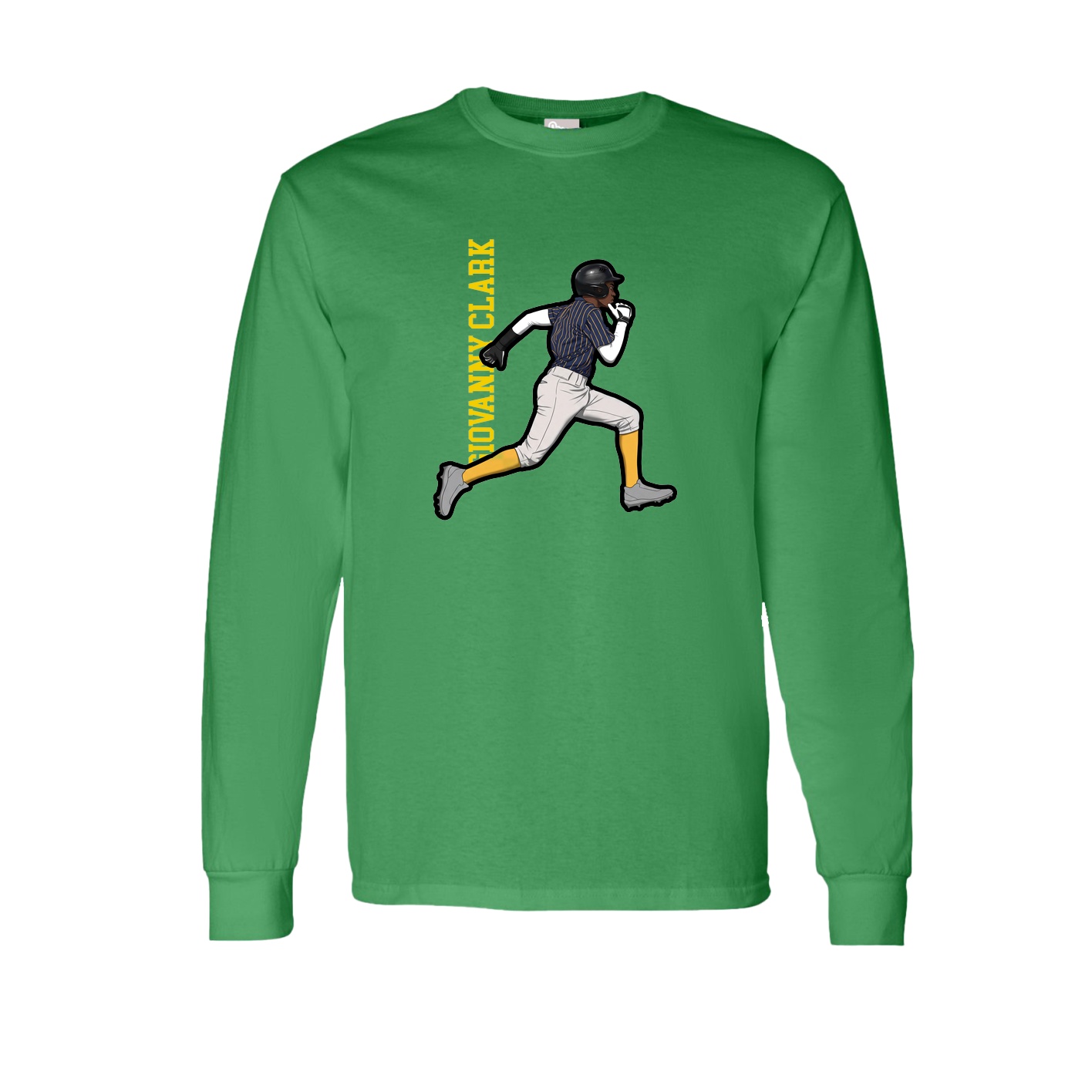 Long Sleeve Tee — Name Vertical in Green